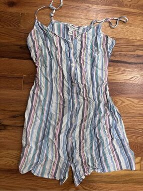 Arizona Jean Company Women’s Striped Button-Front Dress in Blue, Pink, Green